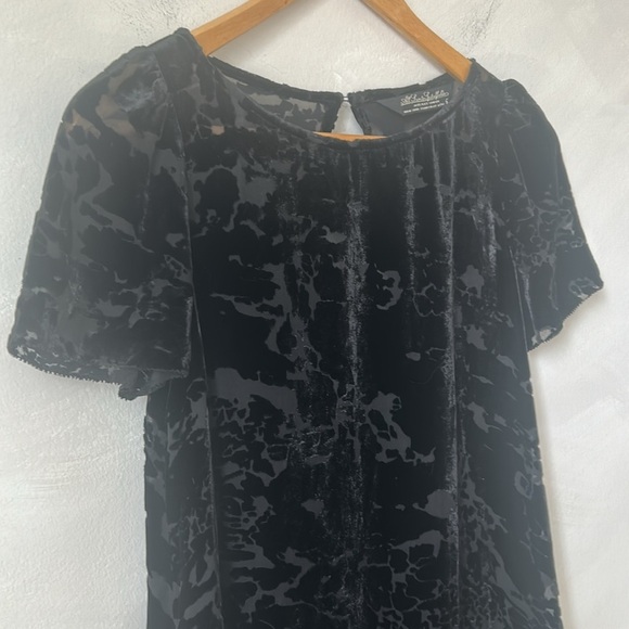 Allsaints spitalfields black velvet silk short sleeve imortal dress burnout 6 sm - Picture 3 of 10